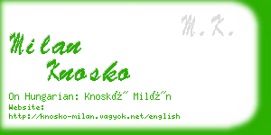 milan knosko business card